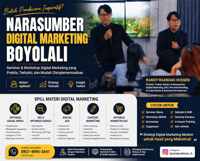 Narasumber Digital Marketing Boyolali