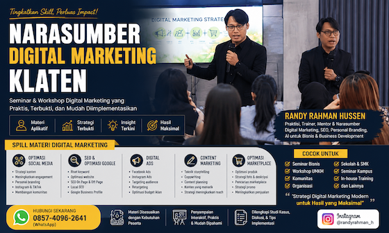 Narasumber Digital Marketing Klaten